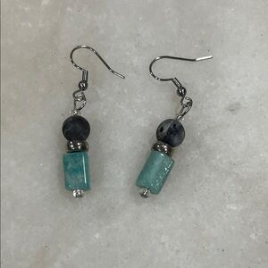 Elegant Silver and Blue Amazonite Dangle Earrings